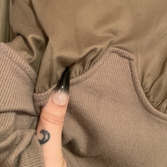 Bustier-styled, ruched long sleeve blouse - Picture 3 of 11